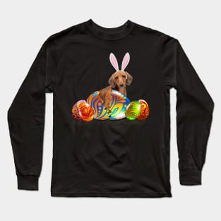Dachshund Easter Egg Holiday Long Sleeve T-Shirt